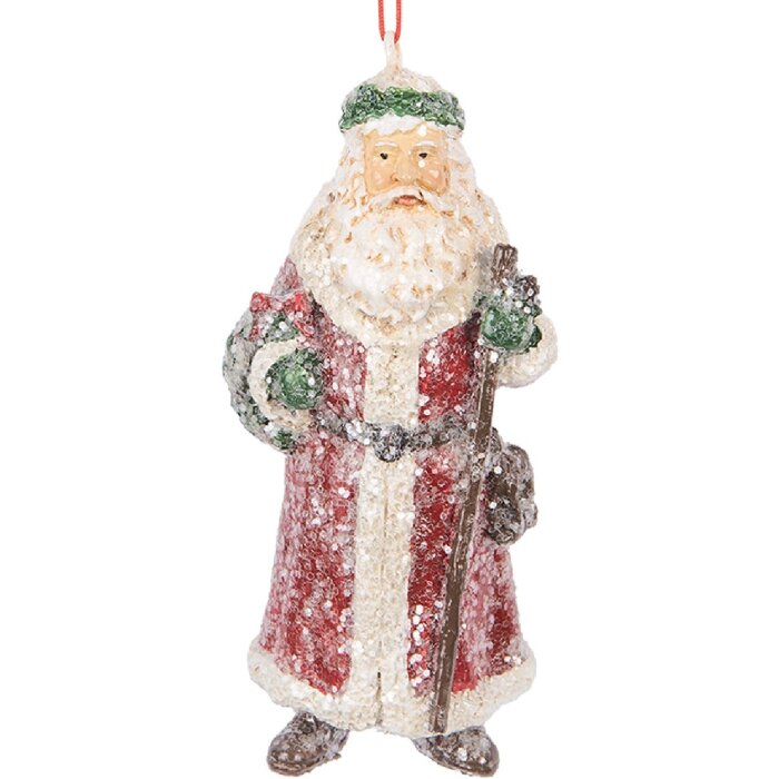 Clayre & Eef 6PR5708 Ornamento Natalizio Babbo Natale 5x4x12 cm