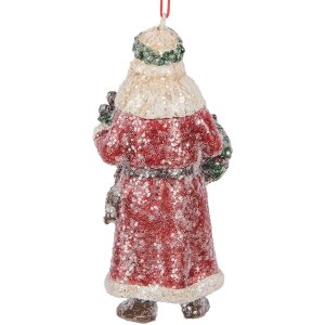 Clayre & Eef 6PR5708 Ornamento Natalizio Babbo Natale 5x4x12 cm