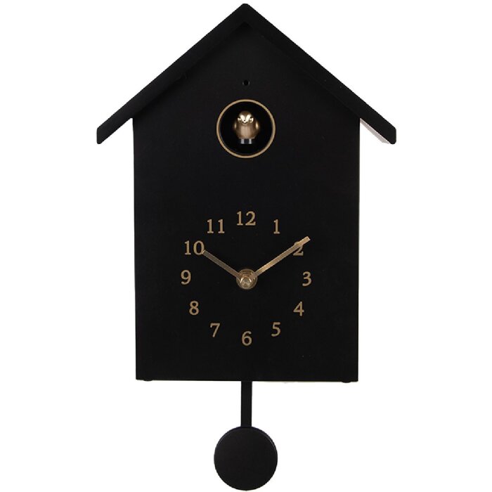 Orologio da parete Clayre & Eef 6KL0838Z 20x10x26 cm Nero 3xAA a Batteria