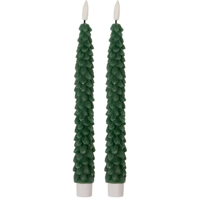 Set di 2 portacandele LED Clayre & Eef Verde Ø 3x25 cm