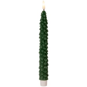Set di 2 portacandele LED Clayre & Eef Verde Ø 3x25 cm