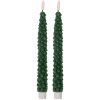 Set di 2 portacandele LED Clayre & Eef Verde Ø 3x25 cm