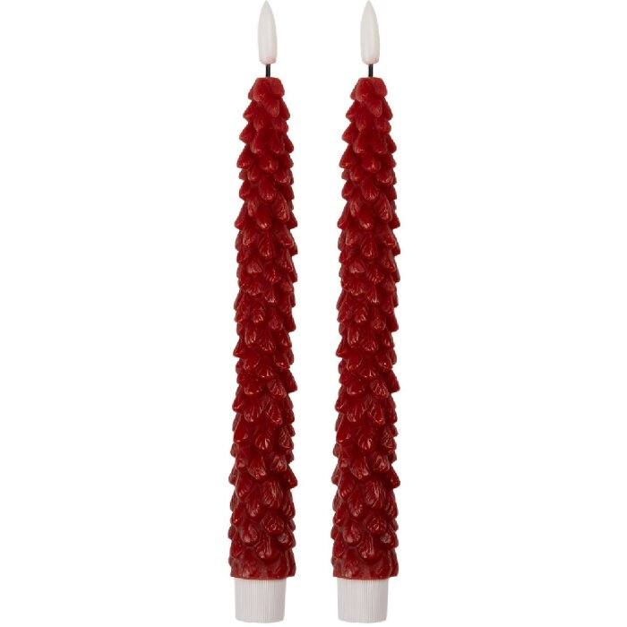 Clayre & Eef 6CA0001R Set 2 Portacandele LED Rosso Ø 3x25 cm / 2xAAA