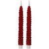 Clayre & Eef 6CA0001R Set 2 Portacandele LED Rosso Ø 3x25 cm / 2xAAA