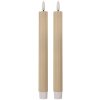 Clayre & Eef 6CA0002BE Set di 2 Portacandele con LED Ø 2x25 cm Beige