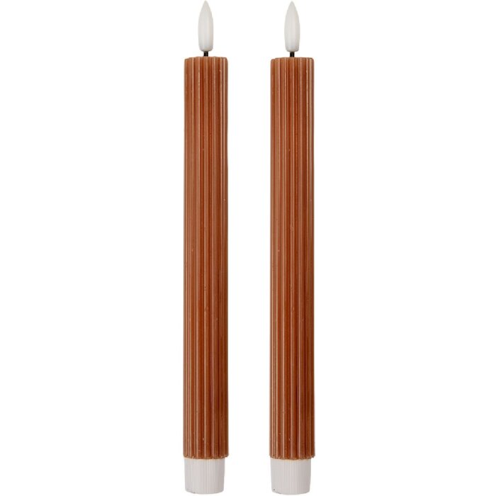 Set di 2 Portacandele con LED Clayre & Eef 6CA0002CH Ø 2x25 cm Marrone