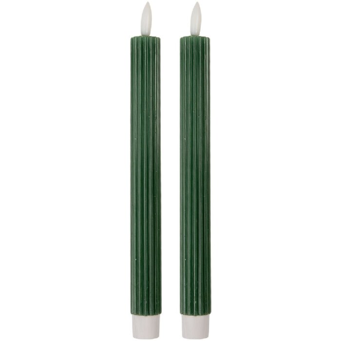 Set di 2 portacandele LED Clayre & Eef 6CA0002DGR Ø 2x25 cm Verdi