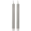 Set di 2 portacandele LED Clayre & Eef 6CA0002G Ø 2x25 cm Grigio