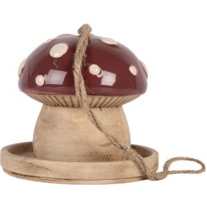 Clayre & Eef 6CE2319 Decorazione Casetta per Uccelli beige-rossa 13x13 cm