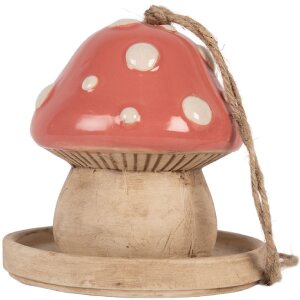 Casetta per uccelli decorativa Clayre & Eef 6CE2320 Beige-Rosa 13x13 cm
