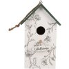 Casetta per uccelli Clayre & Eef 6H2440 15x10x22 cm Bianco Verde