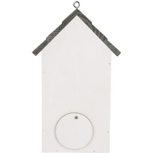 Casa per uccelli Clayre & Eef 6H2441 15x10x22 cm bianco grigio