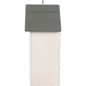 Casa per uccelli Clayre & Eef 6H2441 15x10x22 cm bianco grigio