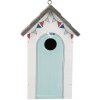 Casa per uccelli Clayre & Eef 6H2441 15x10x22 cm bianco grigio