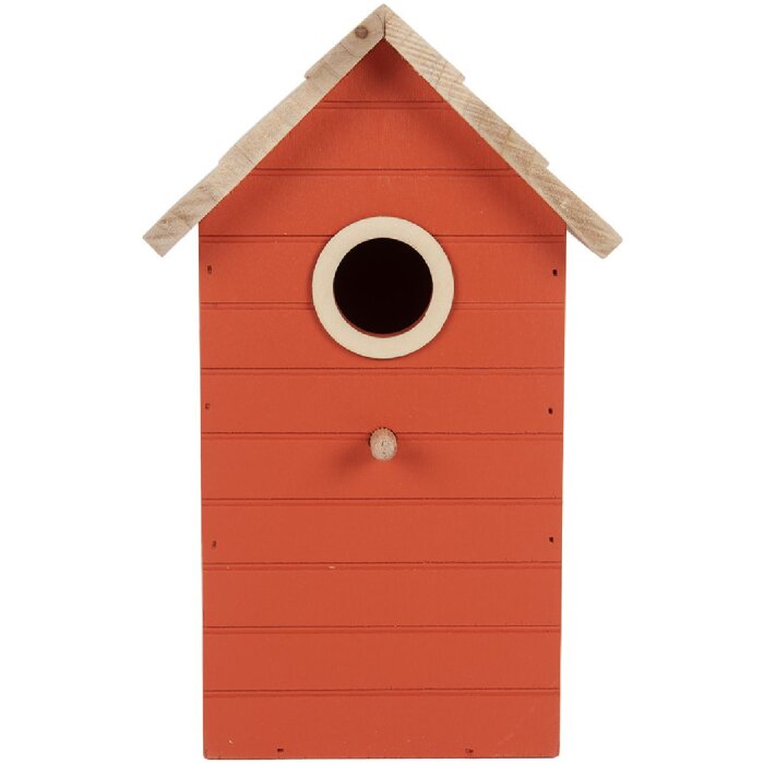 Clayre & Eef 6H2442 Casetta per uccelli 15x10x22 cm Rosso Bruno