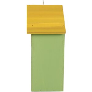 Clayre & Eef 6H2443 Casetta per uccelli 15x10x22 cm Verde e Giallo