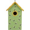 Clayre & Eef 6H2443 Casetta per uccelli 15x10x22 cm Verde e Giallo