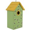 Clayre & Eef 6H2443 Casetta per uccelli 15x10x22 cm Verde e Giallo