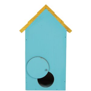 Casetta per uccelli Clayre & Eef 6H2444 15x10x22 cm Blu Giallo