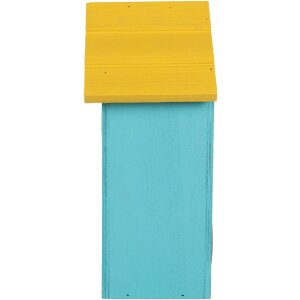 Casetta per uccelli Clayre & Eef 6H2444 15x10x22 cm Blu Giallo