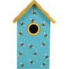 Casetta per uccelli Clayre & Eef 6H2444 15x10x22 cm Blu Giallo