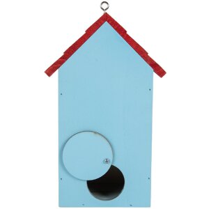 Casetta per uccelli Clayre & Eef 6H2447 15x10x22 cm Blu e Rosso