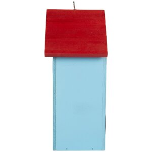 Casetta per uccelli Clayre & Eef 6H2447 15x10x22 cm Blu e Rosso