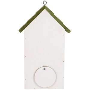 Clayre & Eef 6H2449 Casetta per uccelli 15x10x22 cm Bianco/Verde