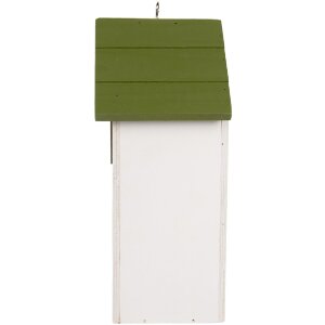 Clayre & Eef 6H2449 Casetta per uccelli 15x10x22 cm Bianco/Verde