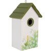 Clayre & Eef 6H2449 Casetta per uccelli 15x10x22 cm Bianco/Verde