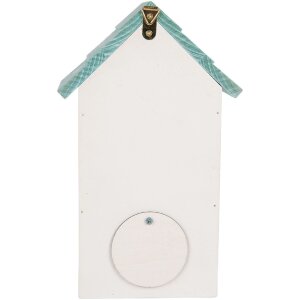 Casetta per uccelli Clayre & Eef 6H2451 15x10x22 cm Bianco-Turchese