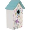 Casetta per uccelli Clayre & Eef 6H2451 15x10x22 cm Bianco-Turchese