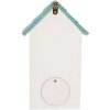 Casetta per uccelli Clayre & Eef 6H2451 15x10x22 cm Bianco-Turchese