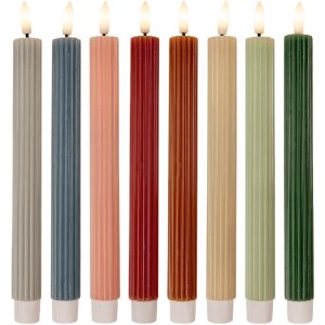 Clayre & Eef 6CA0002GR Set di 2 Portacandele con LED Ø 2x25 cm