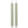 Clayre & Eef 6CA0002GR Set di 2 Portacandele con LED Ø 2x25 cm