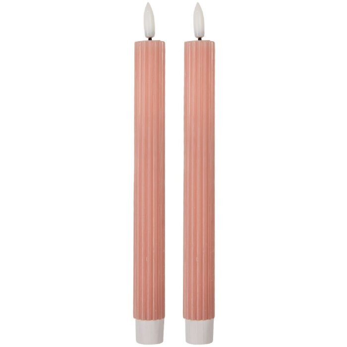 Clayre & Eef 6CA0002P Set 2 Portacandele LED Rosa 2x25 cm