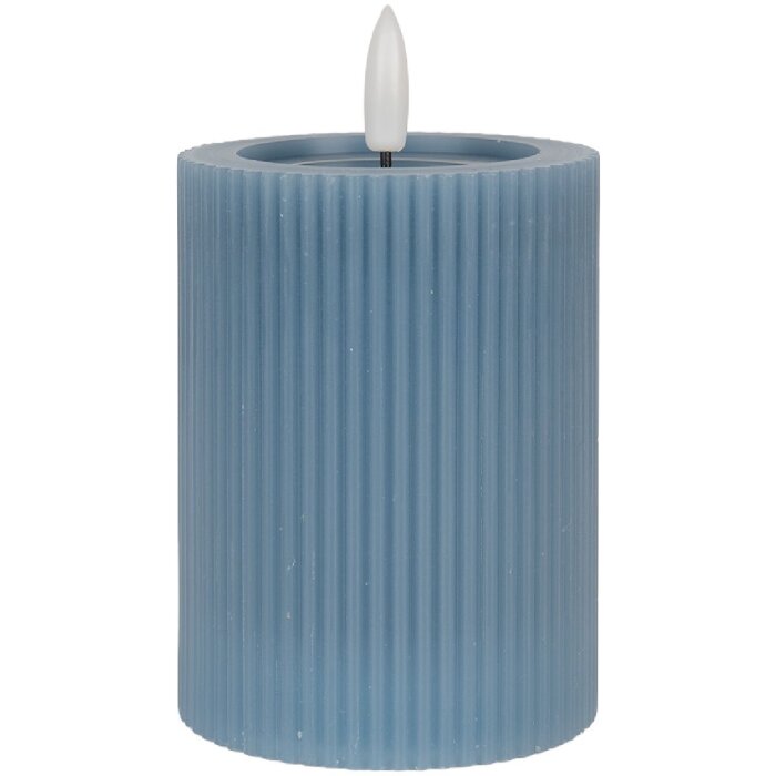 Candela LED Clayre & Eef 6CA0003BL Ø 8x13 cm / Alimentazione 2xAA