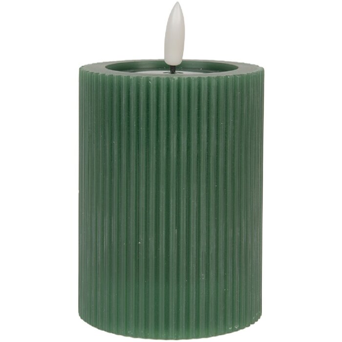 Candela con LED Clayre & Eef 6CA0003DGR Ø 8x13 cm