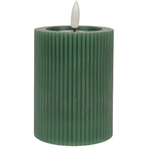 Candela con LED Clayre & Eef 6CA0003DGR Ø 8x13 cm