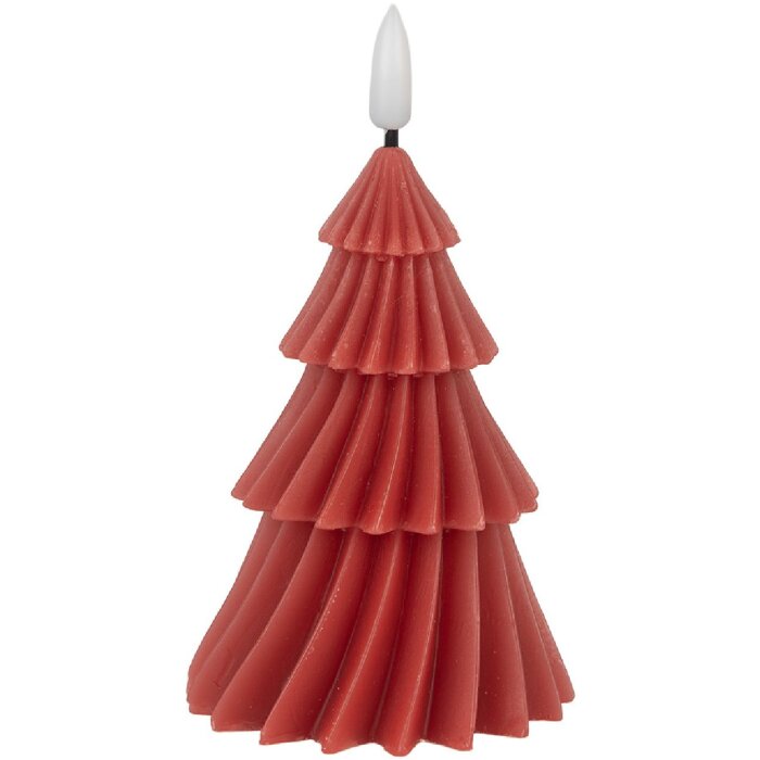 Portacandele con LED Clayre & Eef 6CA0005 a forma di albero di Natale Ø 8x13 cm