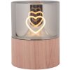 Portacandele LED Clayre & Eef 6CA0007 Ø 8x10 cm 3xAAA Marrone