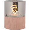 Portacandele LED Clayre & Eef 6CA0007 Ø 8x10 cm 3xAAA Marrone