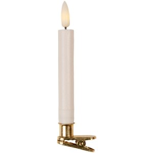 Set di 10 Portacandele con LED Clayre & Eef 6CA0008 Ø 2x14 cm Bianchi