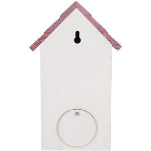 Casetta per uccelli Clayre & Eef 6H2452 15x10x22 cm Bianco-Rosa