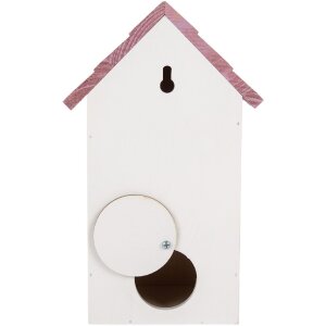 Casetta per uccelli Clayre & Eef 6H2452 15x10x22 cm Bianco-Rosa