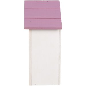 Casetta per uccelli Clayre & Eef 6H2452 15x10x22 cm Bianco-Rosa