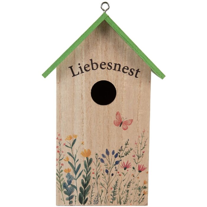 Casetta per uccelli Clayre & Eef 6H2453 14x10x23 cm Bianco Verde