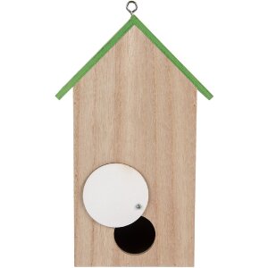 Casetta per uccelli Clayre & Eef 6H2453 14x10x23 cm Bianco Verde
