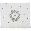 Asciugamano per Ospiti Clayre & Eef CTLNL 40x66 cm Bianco con Verde