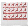 Asciugamano per ospiti Clayre & Eef CTNOC-1 40x66 cm Bianco con bordo rosso
